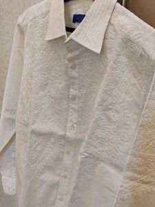 Elegant White Embroidered Shirt