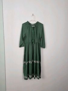 Stylish Fit and Flare Dress with Embroidery