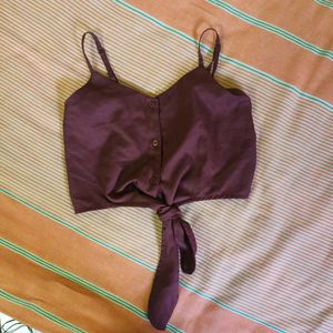 Plum Button-Up Camisole Top