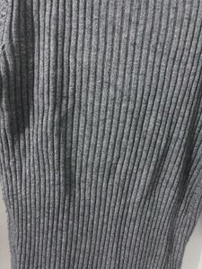 Chic Ribbed Knit Sweater - Dark Grey