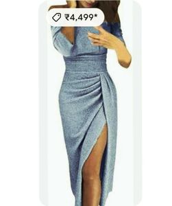 💙Sparkling Blue Off-Shoulder Dress💙