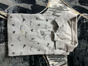 Patterned Grey Polo T-shirt