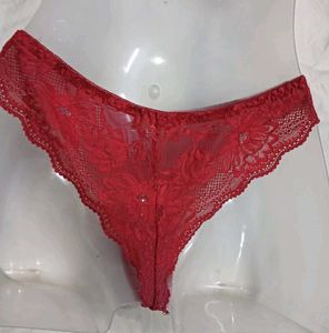 💙 Red Lace Trim Thong