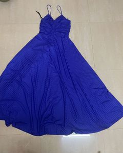 Stunning Royal Blue Pleated Maxi Dress