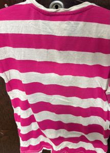 Pink & White Striped T-Shirt