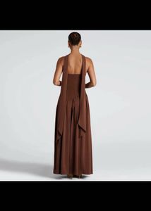 Elegant Brown Maxi Dress