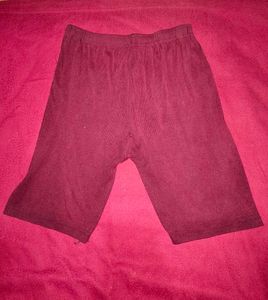 Burgundy underdress shorts under school uniform