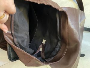 Pure Leather Imported Brown Backpack