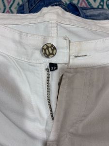 Cream Capris with Embellishment