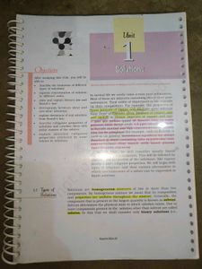 12th Chemistry part 1 and 2 in spiral book