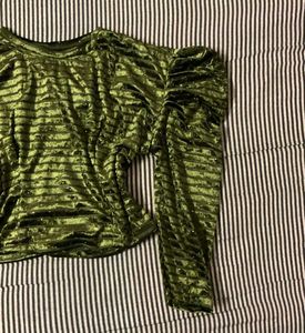 Stylish Velvet Puff Sleeve Top