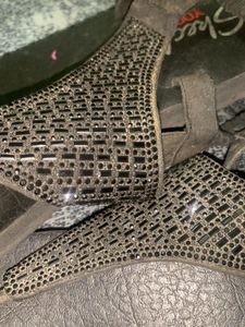 Sparkly Black Thong Sandals
