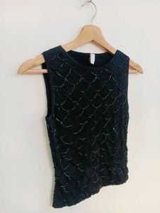 Sparkly Black Sleeveless Top