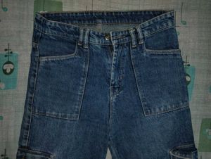 Classic Blue Denim Cargo Pants