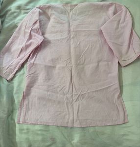 Embroidered Pink Kurta