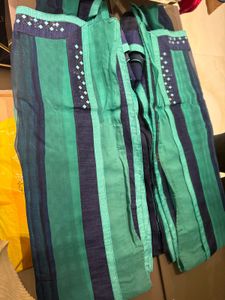 Elegant Blue &amp; Teal Ombre Saree