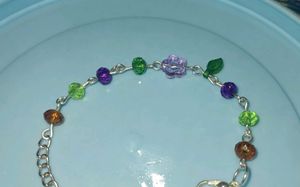 Y2K Flower &amp; Leaf Charm Bracelet