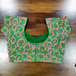 FLORAL GREEN PRINTED BLOUSE
