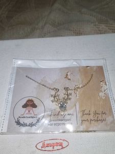 Delicate Deer Antler Necklace with Crystal