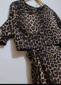 Brown Lion Printed Dress For 36 Bust
