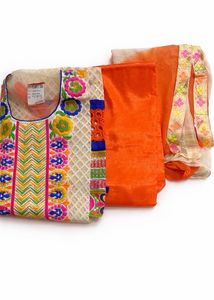 beautiful unstitched multi colour suit set