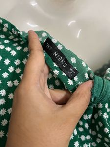 SHEIN BRANDED PLUS SIZE Green Polka Dot Mini Dress