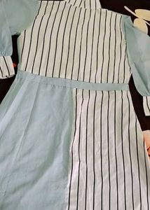 Striped &amp; Solid Color Kurta
