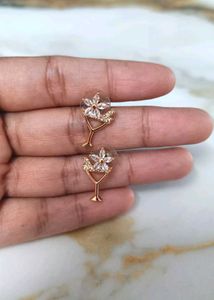 Floral Cocktail american diamond Earrings