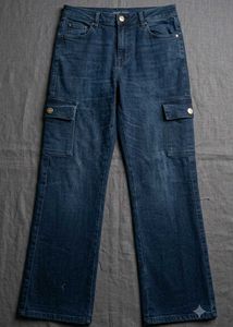 Stylish Dark Wash Cargo Jeans 19