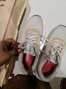 Women's White &amp; Yellow Sneakers