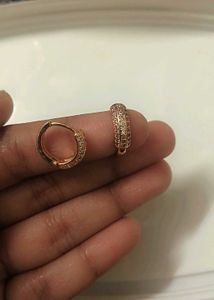 Gold Tone Hoop and Ear Cuff Set