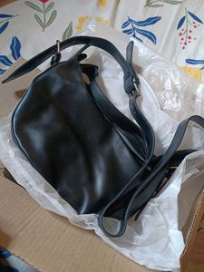 Chic Black Faux Leather Crossbody Bag
