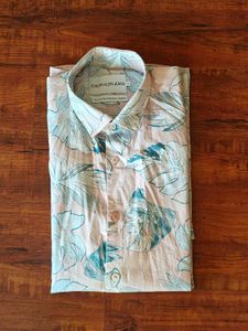 Men's Short Sleeve Leaf Print Shirt