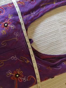 Vibrant Purple Embroidered Sling Bag