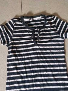 tcm cotton striped short dress ( size s)