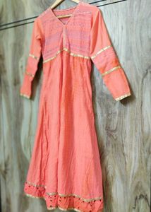 Beautiful Peach Ethnic Kurta Size-34