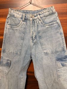 Light Wash Cargo Jeans