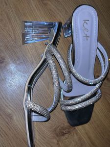 Sparkling Strappy Block Heels