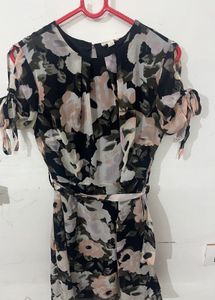 Floral Printed Fit and Flare Dress