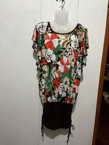 Floral Print Dolman Sleeve Top