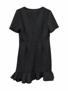 Chic Black Ruched Mini Dress