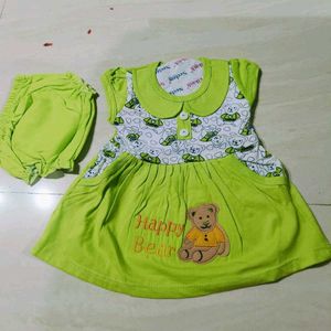 Baby Girl "Happy Bear" Dress with Bloomers