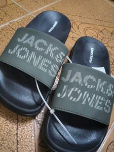 Jack &amp; Jones Men's Olive Green Slides