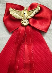 Beautiful Red Colour Net &amp; Ribbon Hair Bow Pin