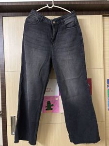OFF DUTY Wide Leg Denim Jeans (black Washed)