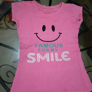 Pink Printed T Shirt For Women