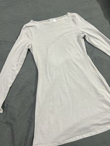 Light Gray Long Sleeve Casual Dress