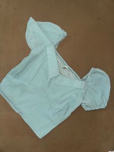 Mint Green Puff Sleeve Top