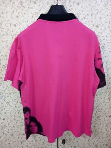 [ OFOTD ] Men's Pink Graphic Print Polo T-Shirt
