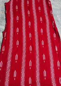Red Embroidered Kurta
